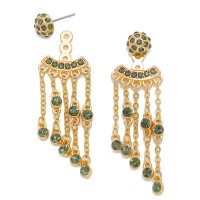 Spanish Moss Crystal Disco Shamballa & Fringe Ear Jackets